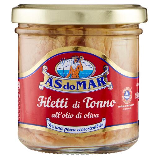 Filetti di tonno all'olio di oliva vaso di vetro 150g As do Mar