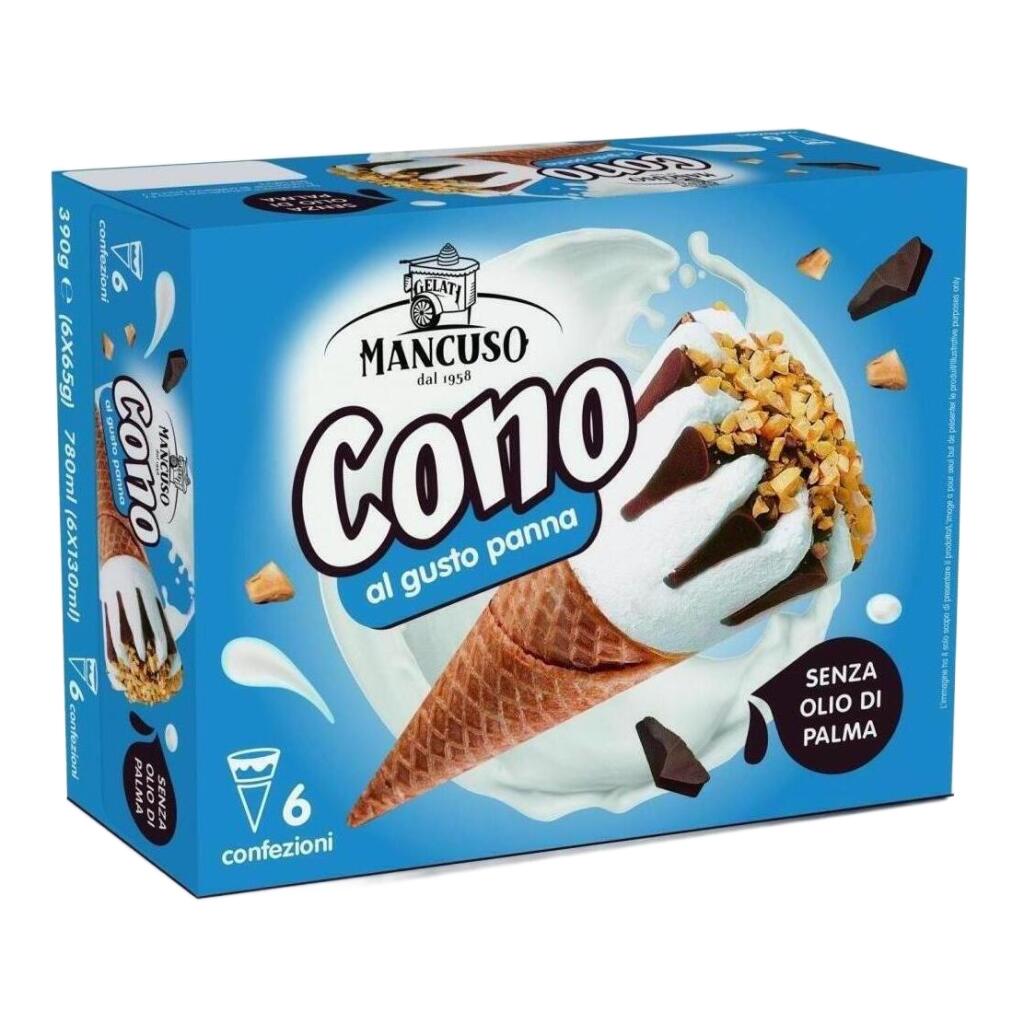 Cono panna 6x65g Mancuso