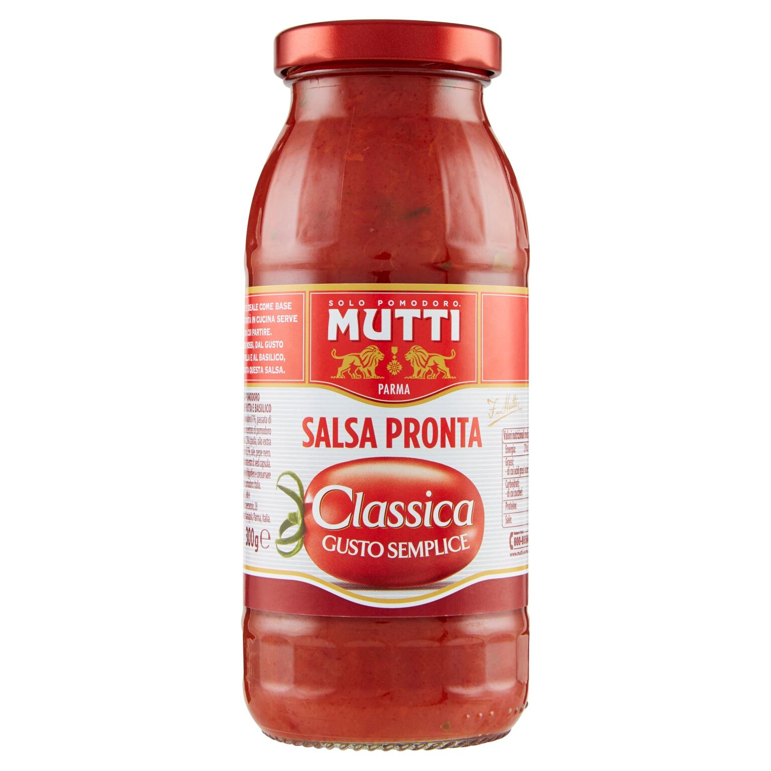 Salsa classica con un segreto polpa fine con basilico e soffritto di cipolla bottiglia 300g Mutti