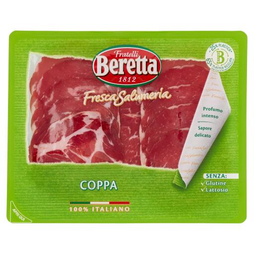 Coppa alta qualità 100g La fresca salumeria Fratelli Beretta senza glutine e senza lattosio