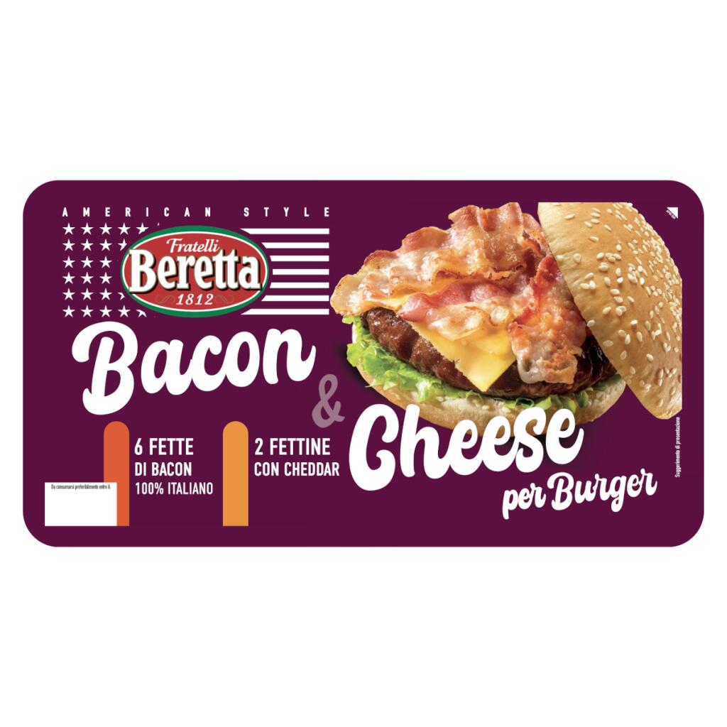 Bacon & cheese per burger 90g Beretta
