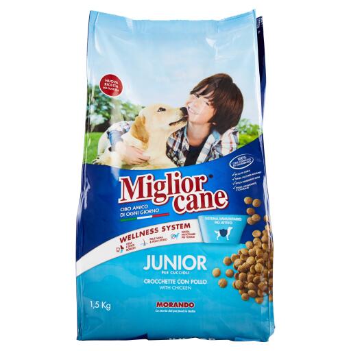 Migliorcane junior crocchette di pollo 1,5Kg Morando