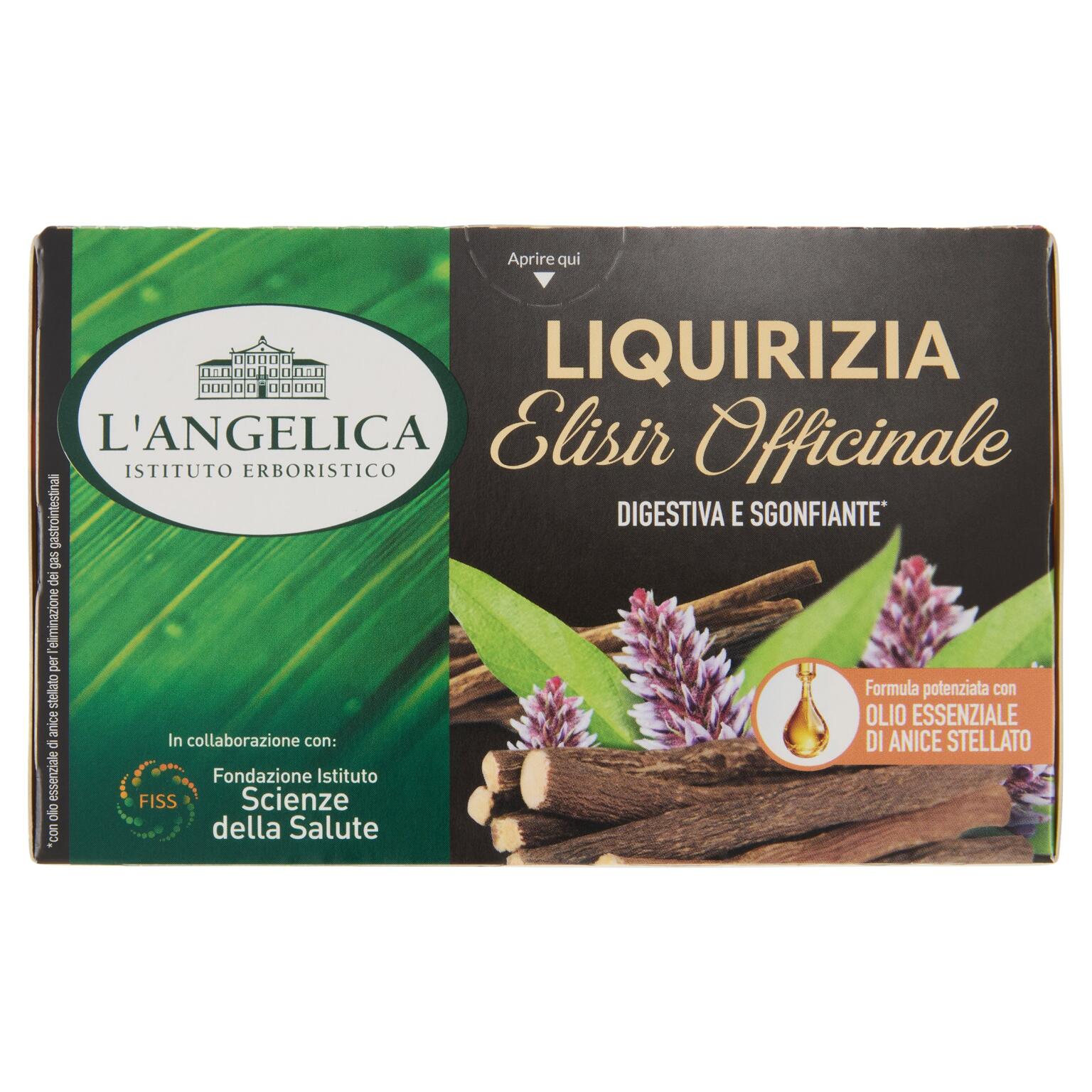 Tisana alla Liquirizia Elisir Officinale sgonfiante e digestiva da 18 filtri L'Angelica