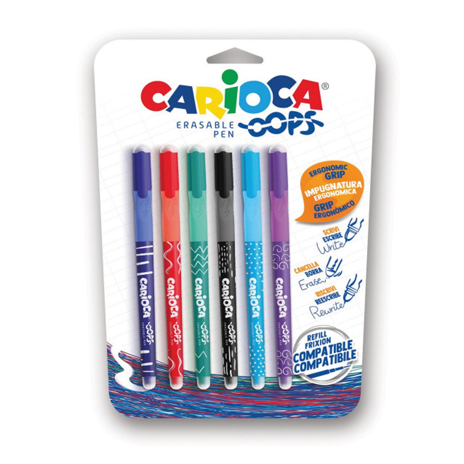 Penna oops cancellabile e ricaricabile x6 assortite