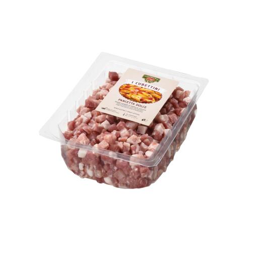 Pancetta a cubetti dolce vaschetta 500g "i Cubettini" Salumificio Gigi