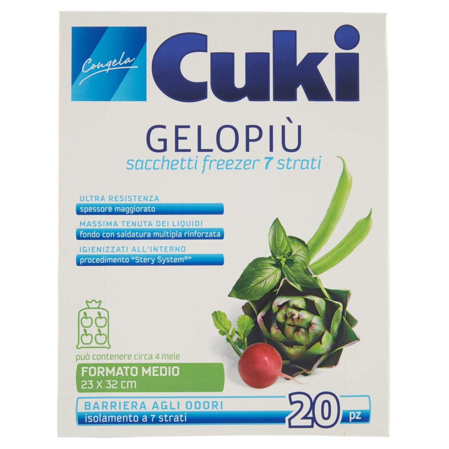 Sacchetto freezer gelo più medio 20 pezzi 23x32cm Cuki