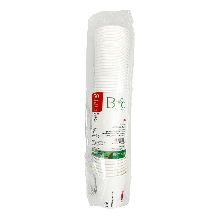 Bicchieri 80ml carta bio natural 50pz