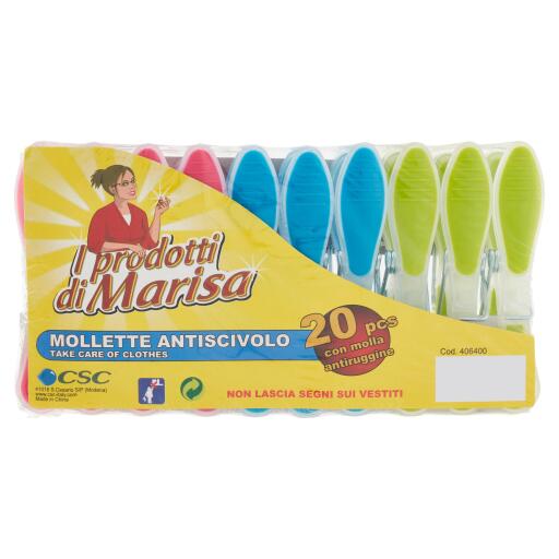 Mollette in plastica e gomma 20 pezzi, Marisa
