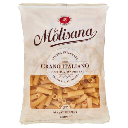 Maccheroni n°37 trafilati al bronzo pasta di semola di grano duro 1Kg La Molisana