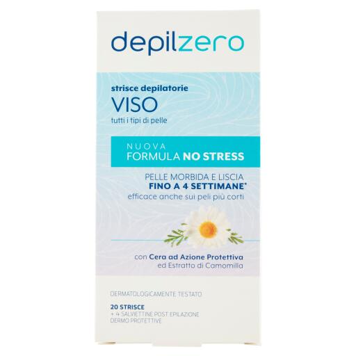 Strisce depilatorie viso e bikini 20pezzi Depilzero