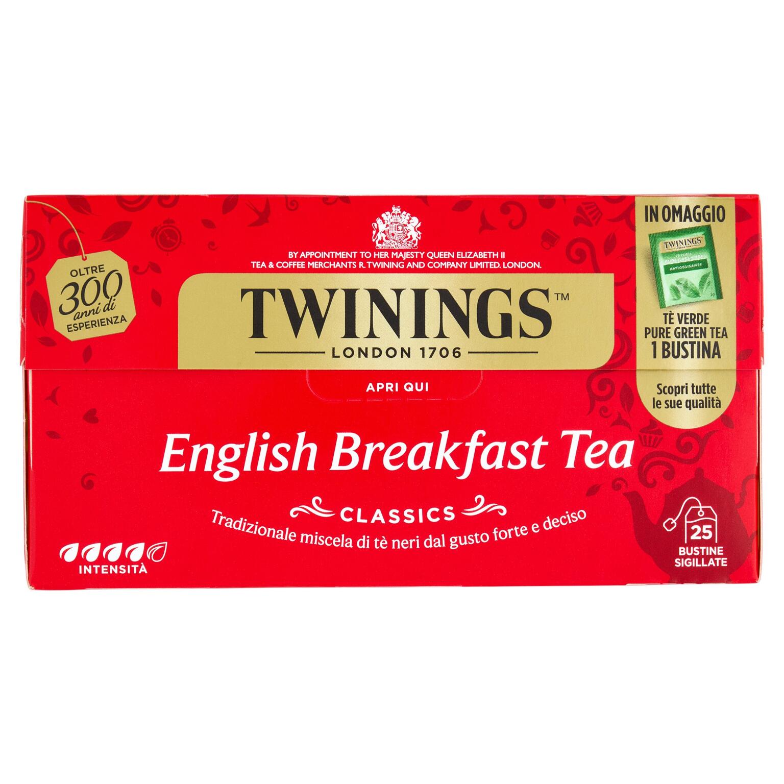 Twinings tè english breakfast classico 25 filtri