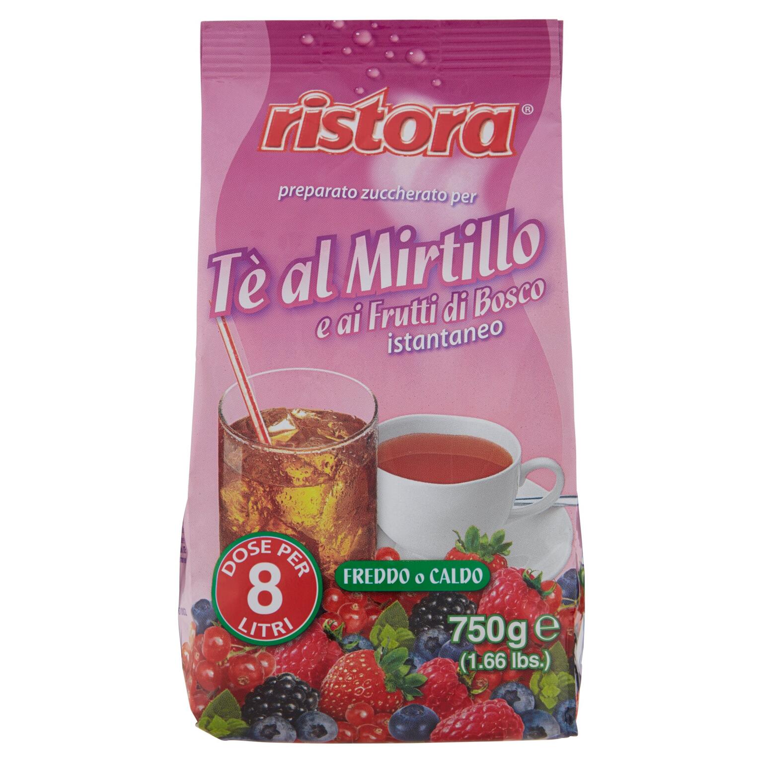 Preparato per tè al mirtillo e ai frutti di bosco istantaneo 750g Ristora