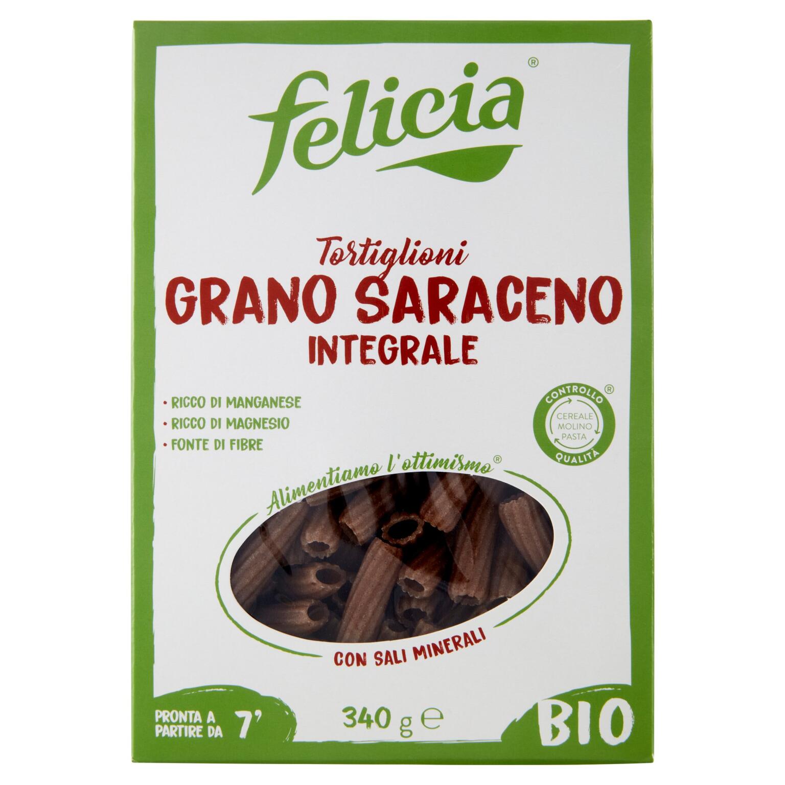 Tortiglioni 100% Farina di Grano Saraceno Integrale 340g Felicia