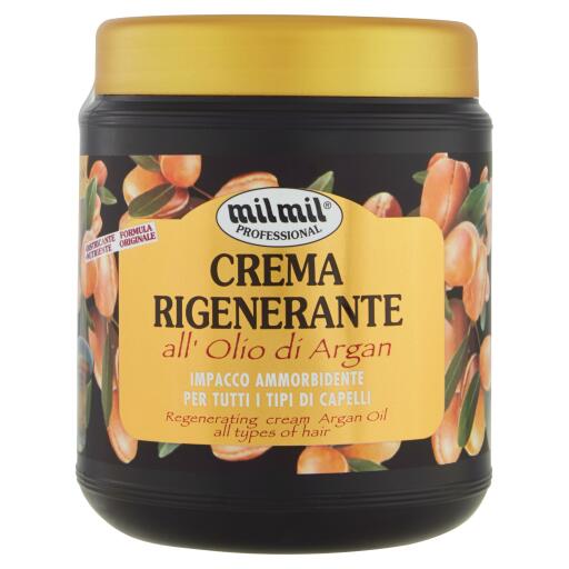 Crema per capelli rigenerante all'olio di argan 1 litro Mil Mil