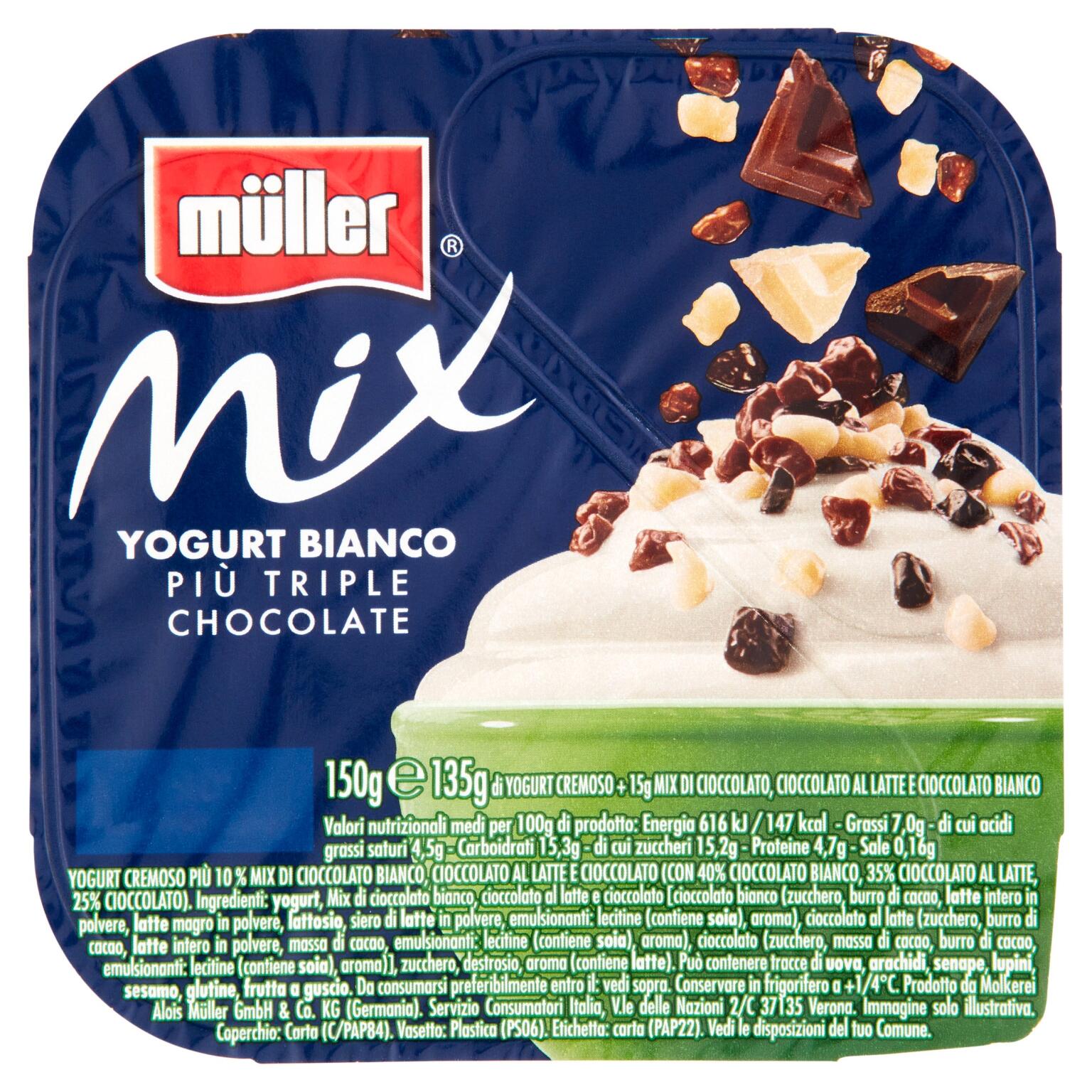Yogurt Mix 150g Bianco +Triple Chocolate Muller