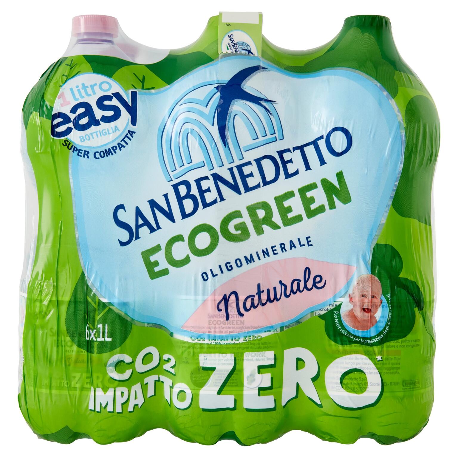 Acqua San Benedetto progetto ecogreen 6x1L