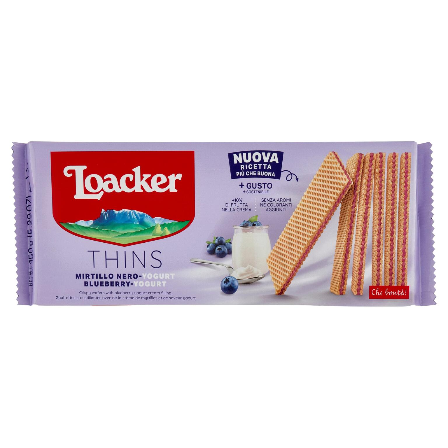 Wafer speciality mirtillo nero e yogurt 150g Loacker