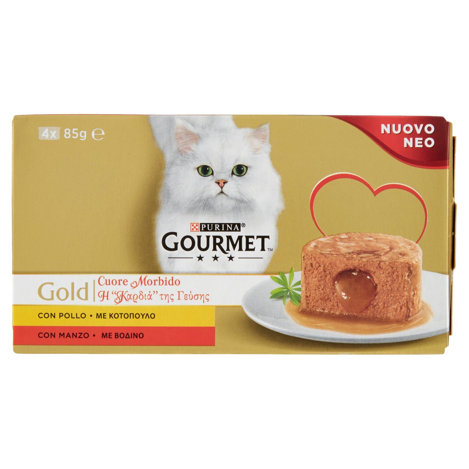 Gold Gourmet cuore morbido manzo e pollo 4x85g