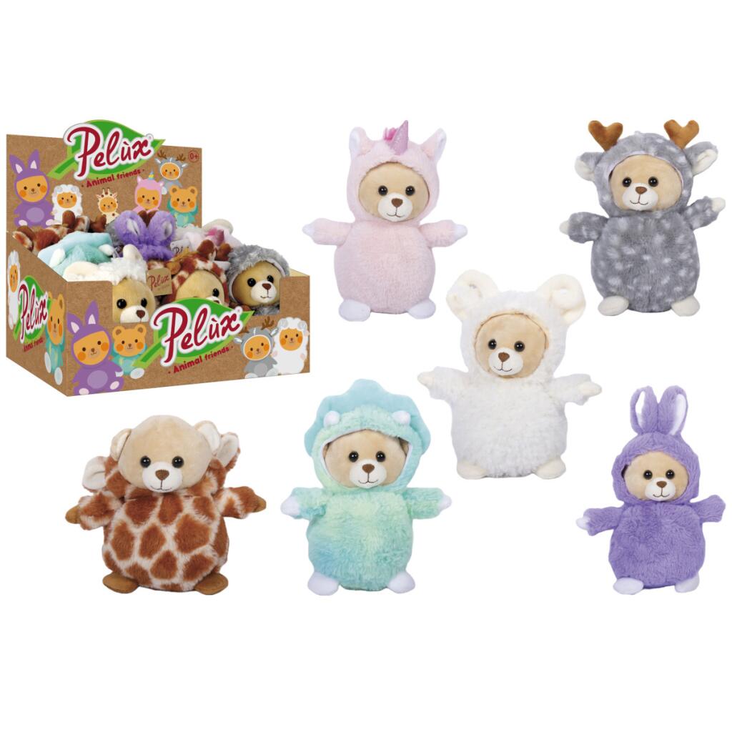 Peluche animali 18cm con cappuccio