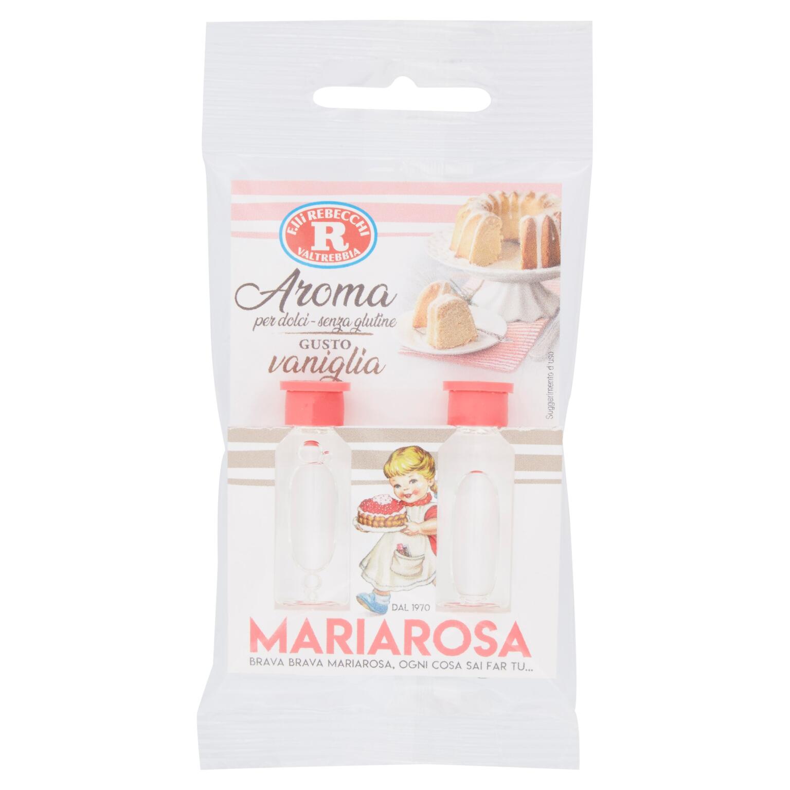 Aromi per dolci 2 flaconi, aroma gusto vaniglia 5ml Mariarosa