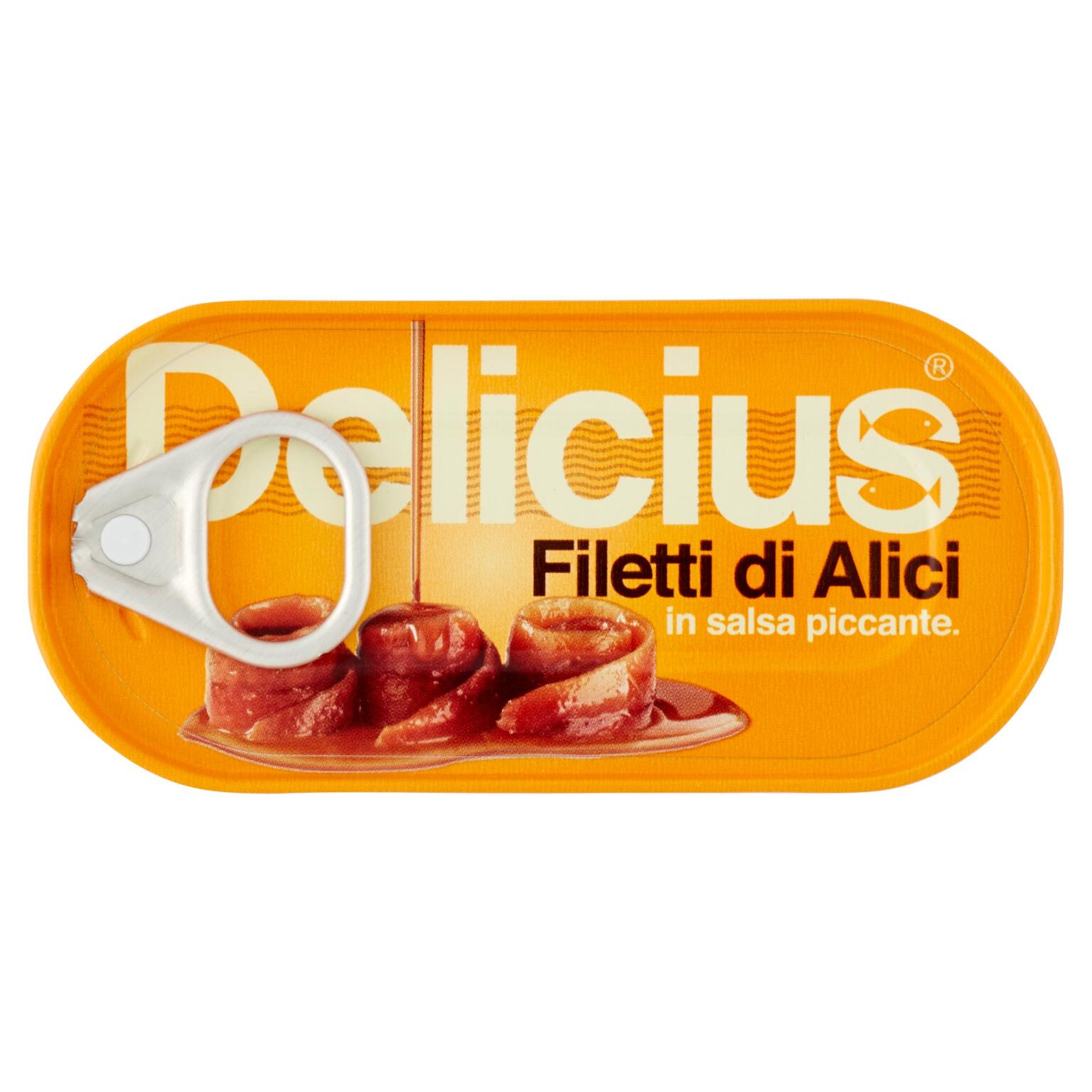 Filetti di Alici in salsa piccante 50g Delicius