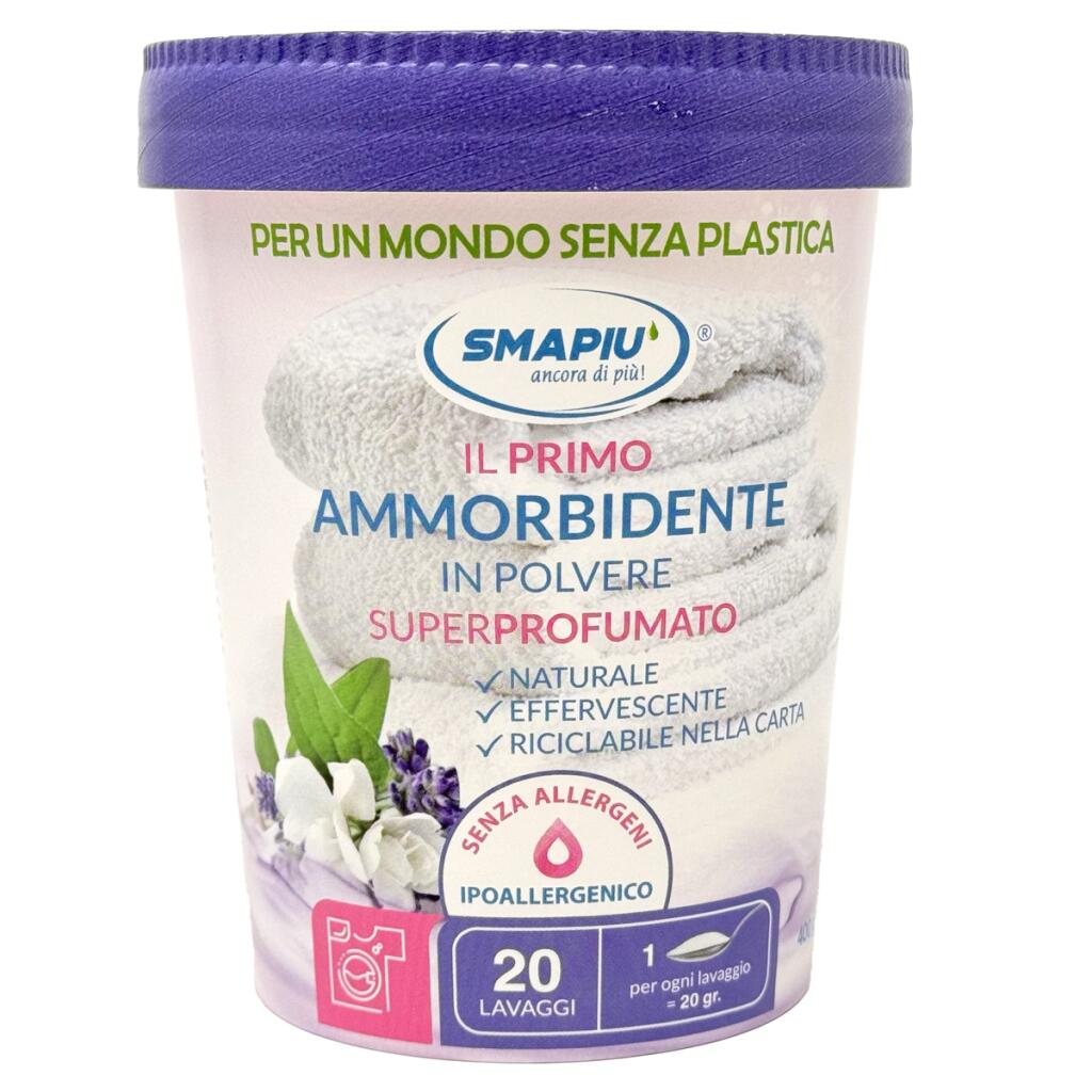 Ammorbidente in polvere ipoallergenico superprofumato 400g Smapiu'