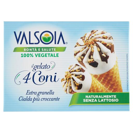 Coni gelato 100% vegetali 300g 4 pezzi Valsoia senza lattosio
