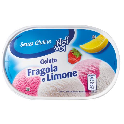 Vaschetta gelato fragola e limone 500g