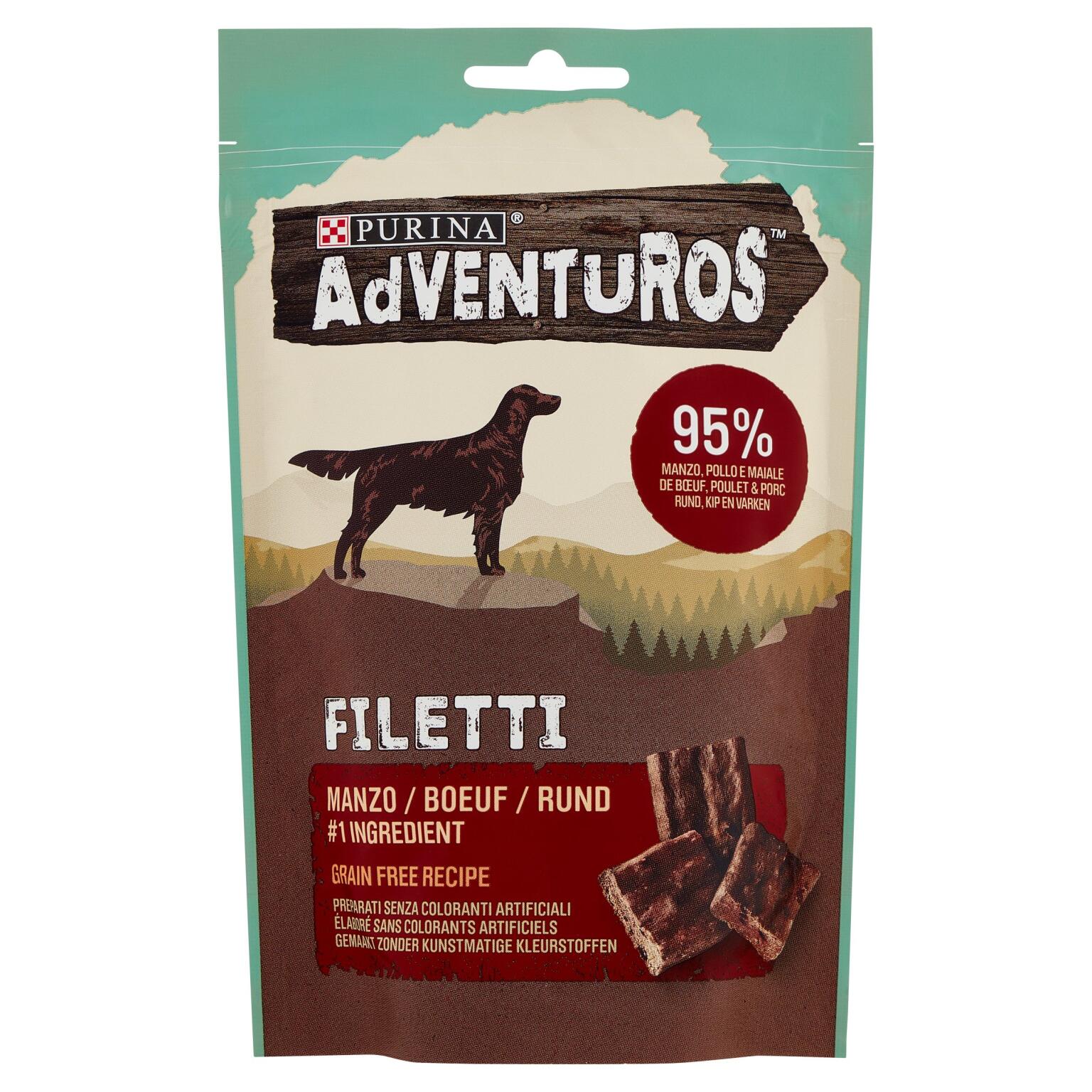 Adventuros High Meat 70g Filetti n°1 ingrediente Manzo