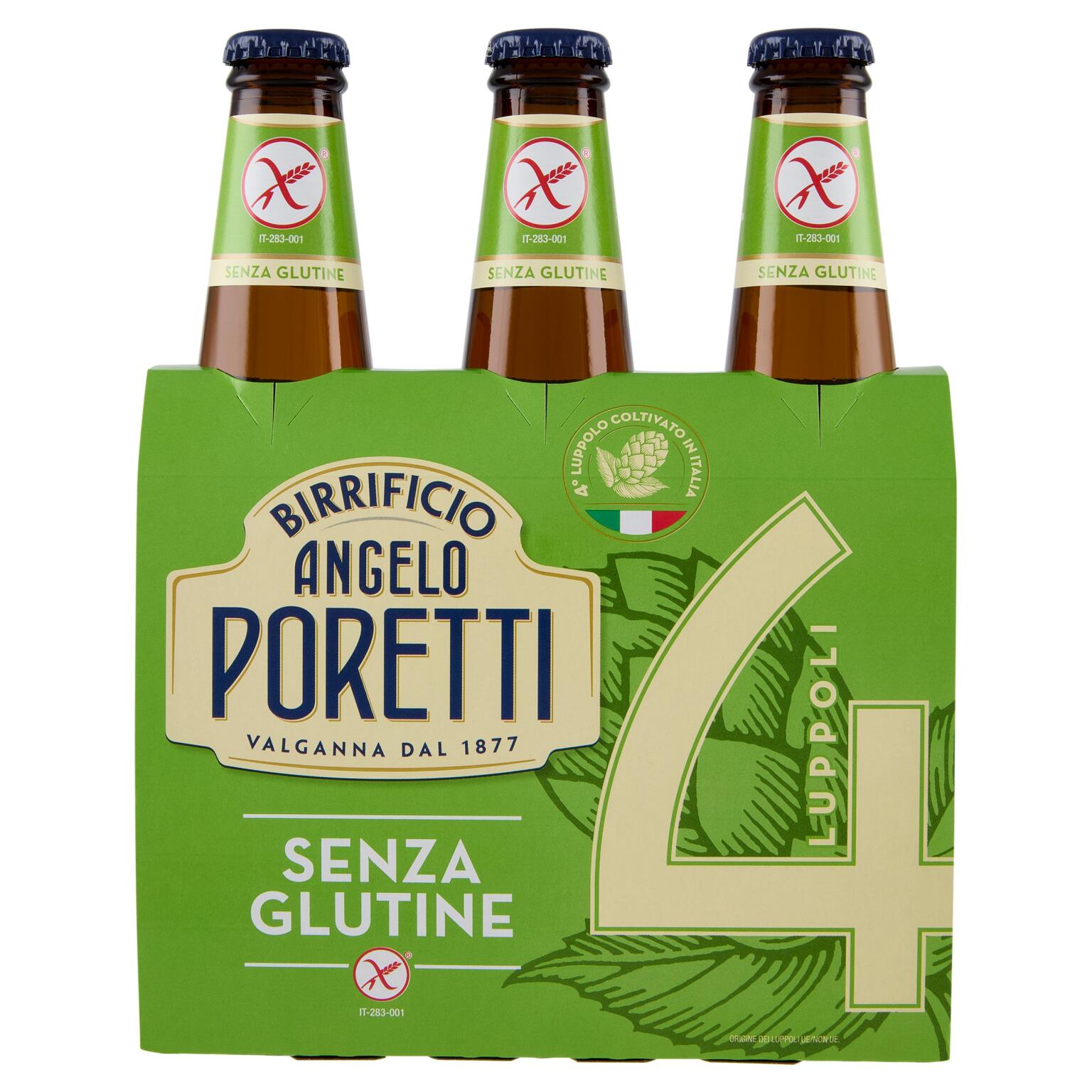 Birra Angelo Poretti senza glutine cl33x3 bottiglia