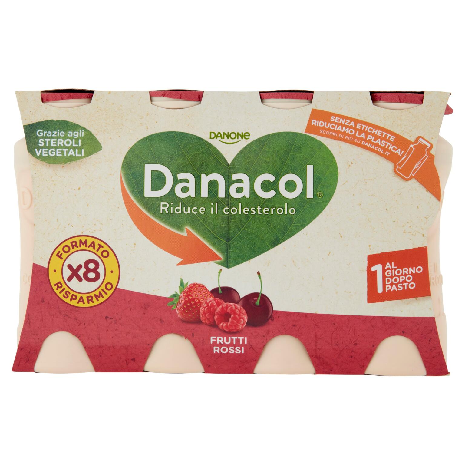 Yogurt Danacol 8x100g Frutti Rossi Danone