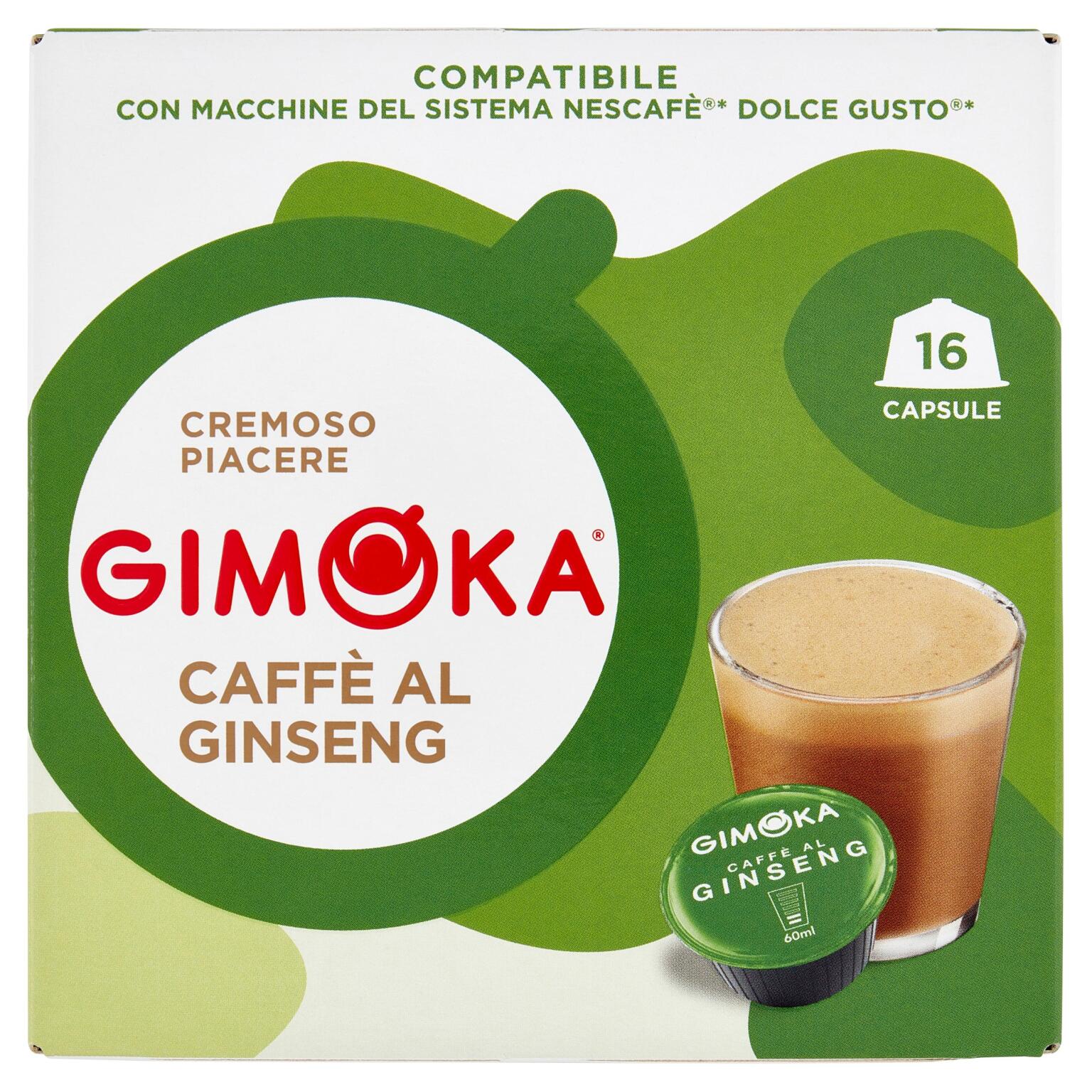 Caffè 16 capsule al ginseng 115,2g Gimoka compatibile con macchine nescafè