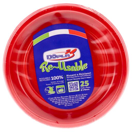 25Piatti Frutta D.17 Rosso Dopla