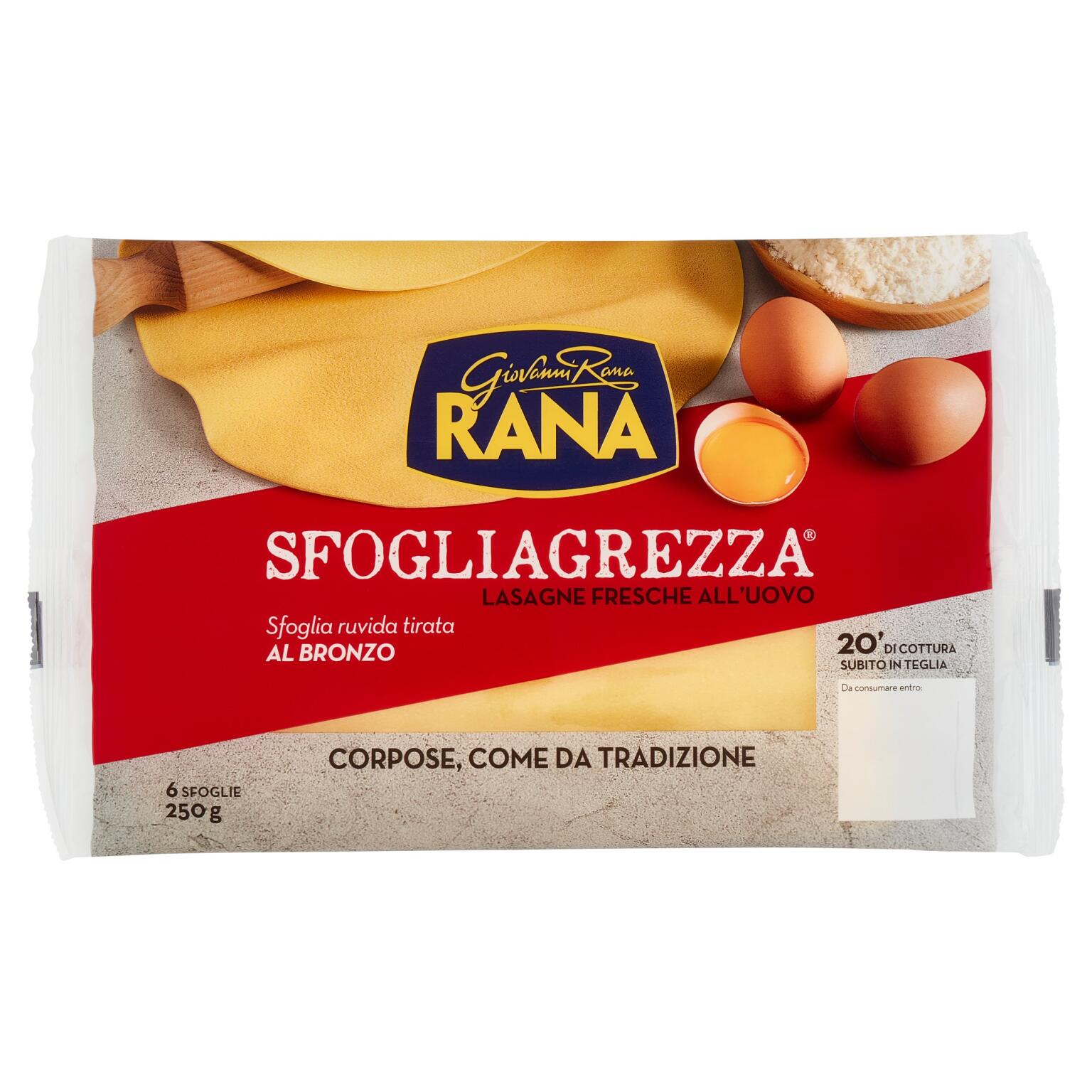 Lasagne Sfogliagrezza fresche all'uovo 250g Giovanni Rana