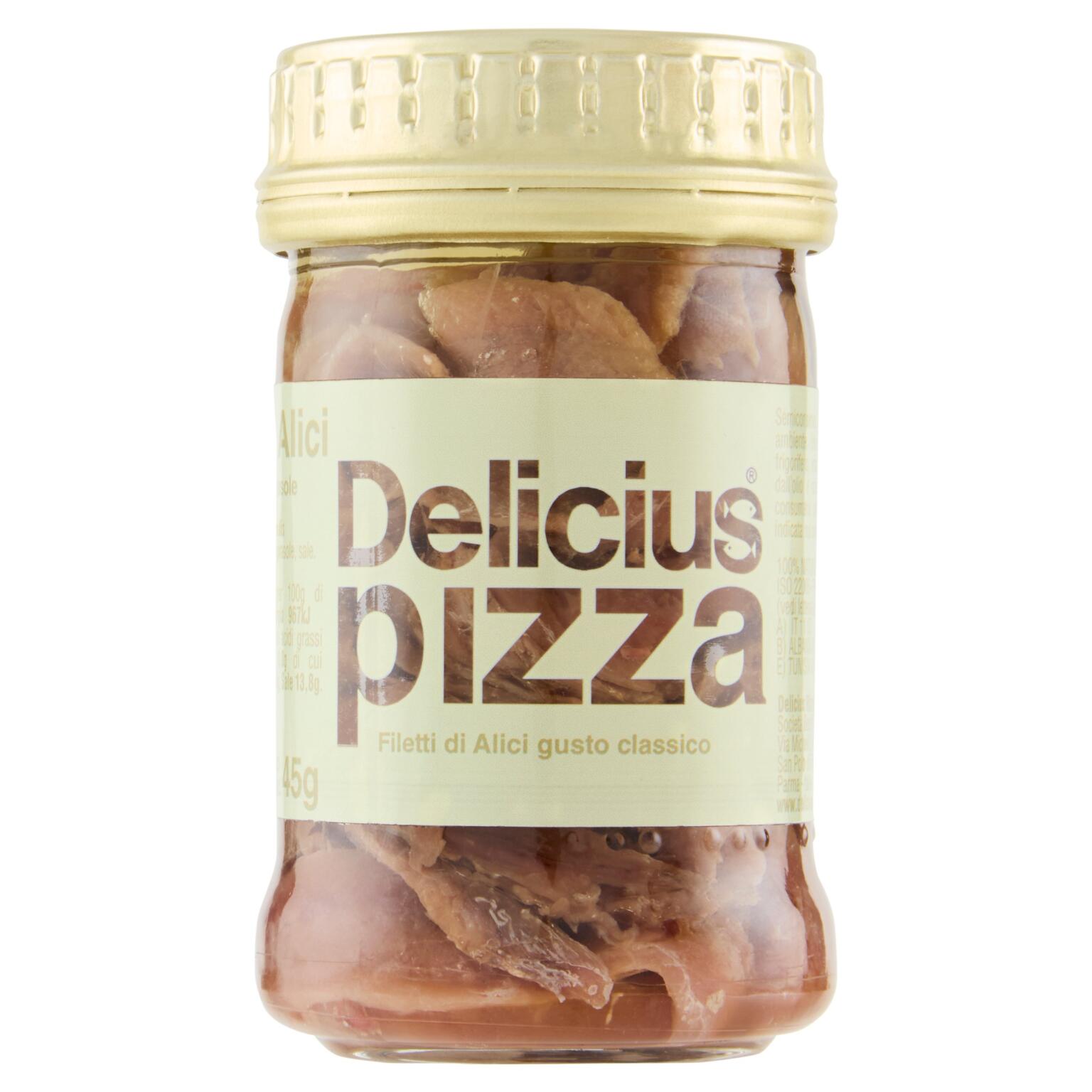 Filetti di Alici Delicius Pizza in olio di girasole 80g