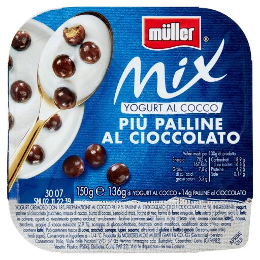 Yogurt Mix Gusto Cocco e Cioccolato 150g Muller
