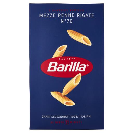 Mezze penne rigate pasta di semola di grano duro n° 70 500g Barilla