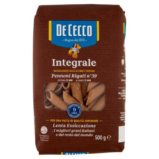 Pennoni rigati integrali n° 39 500g De Cecco