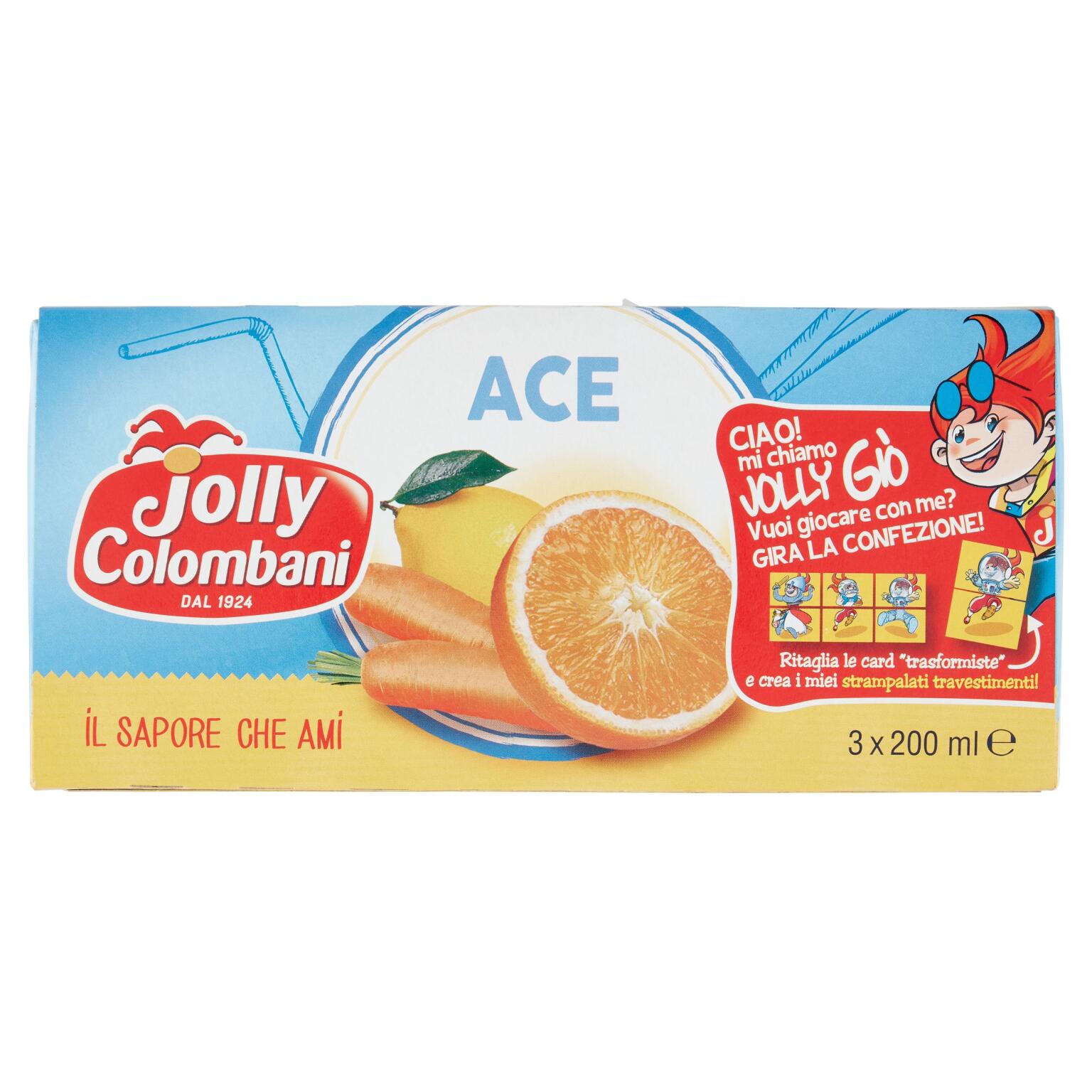 Succo brick 3x200ml gusto ace Jolly Colombani