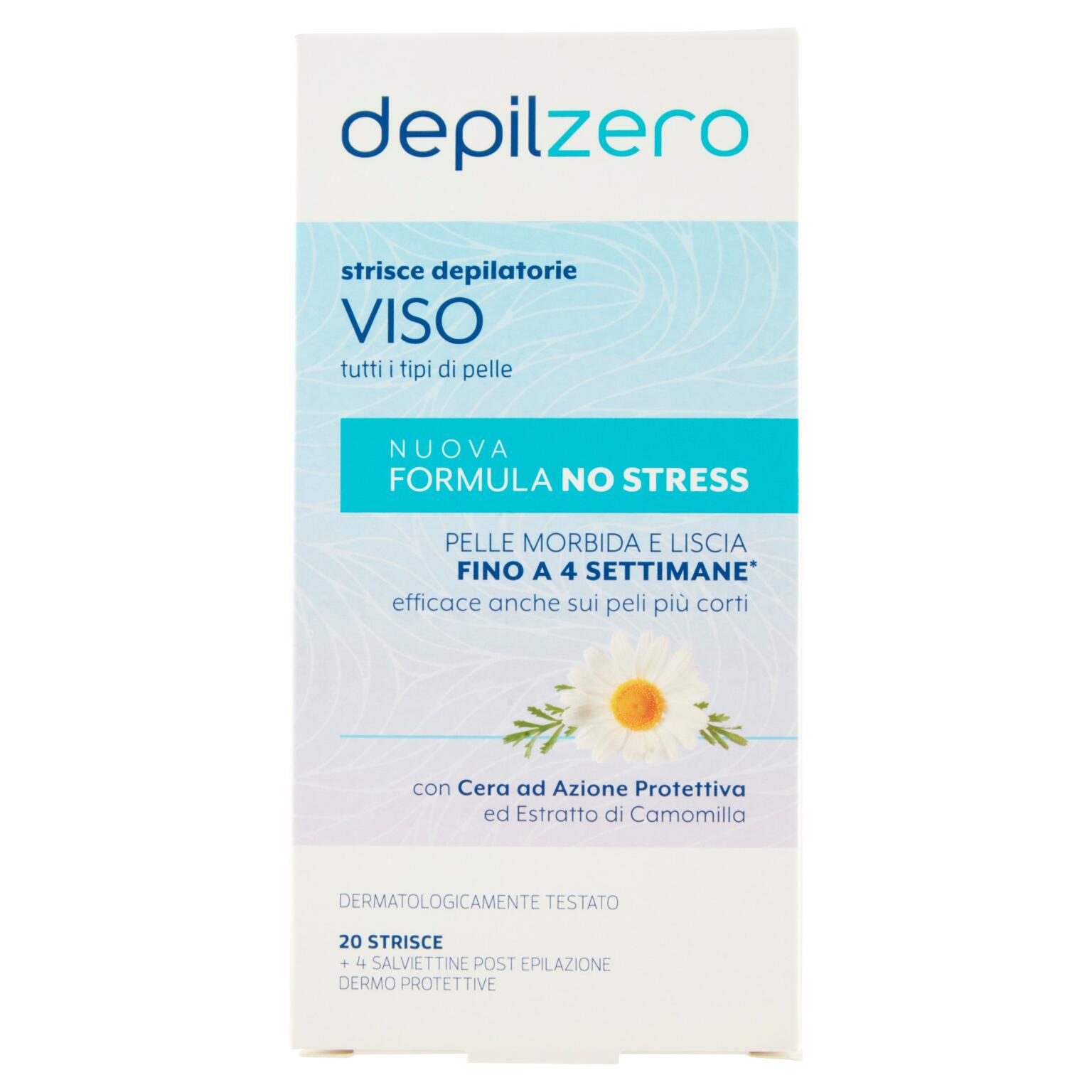 Strisce depilatorie viso e bikini 20pezzi Depilzero
