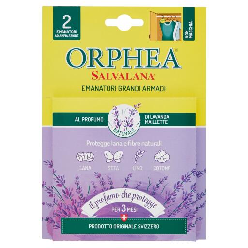 Deodorante grandi armadi lavanda 2 pezzi Orphea
