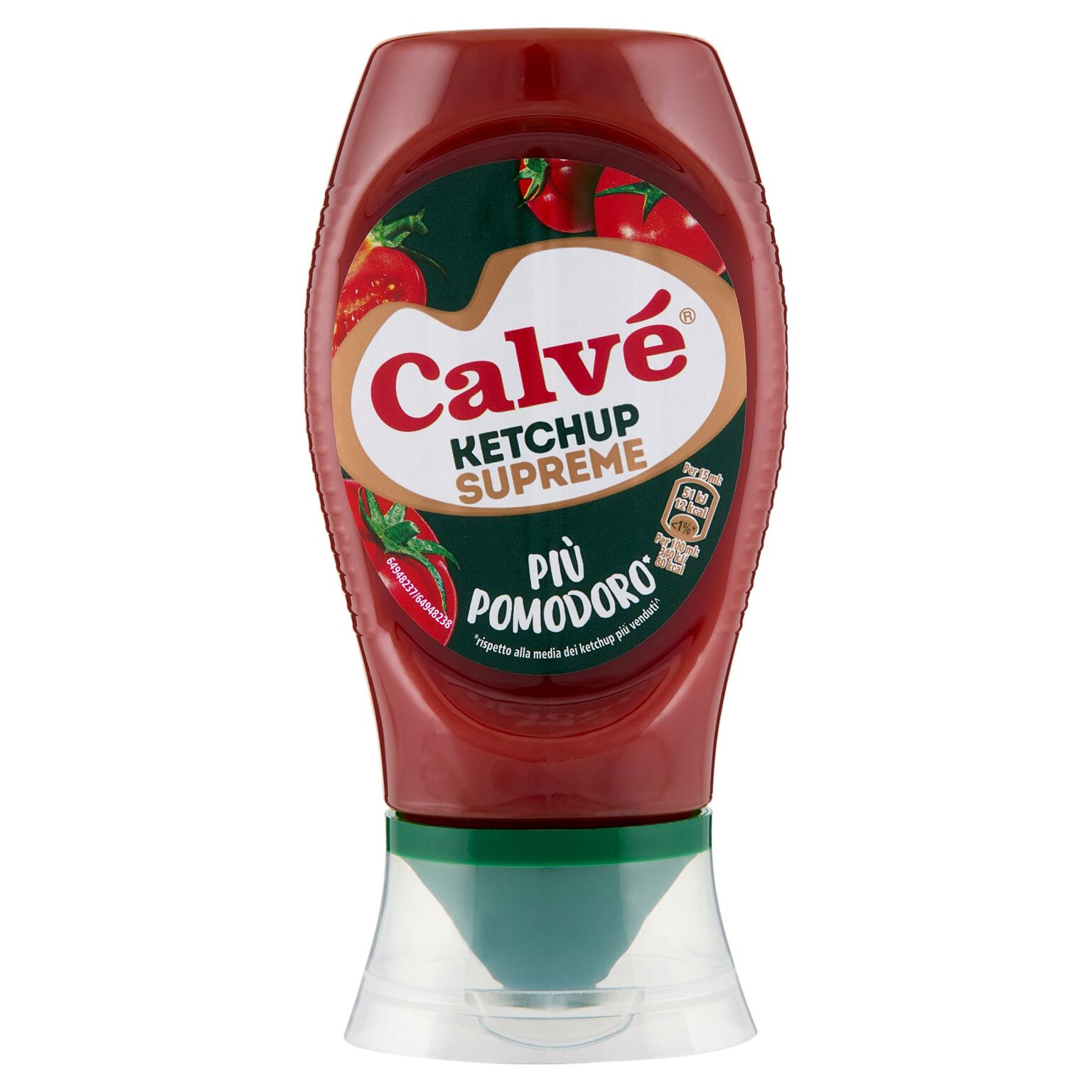 Ketchup Supreme più pomodoro Top Down 250ml Calve'