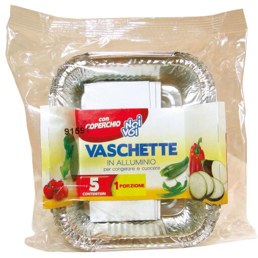 Contenitore con coperchio da 1porzione 5 pezzi Noi&Voi