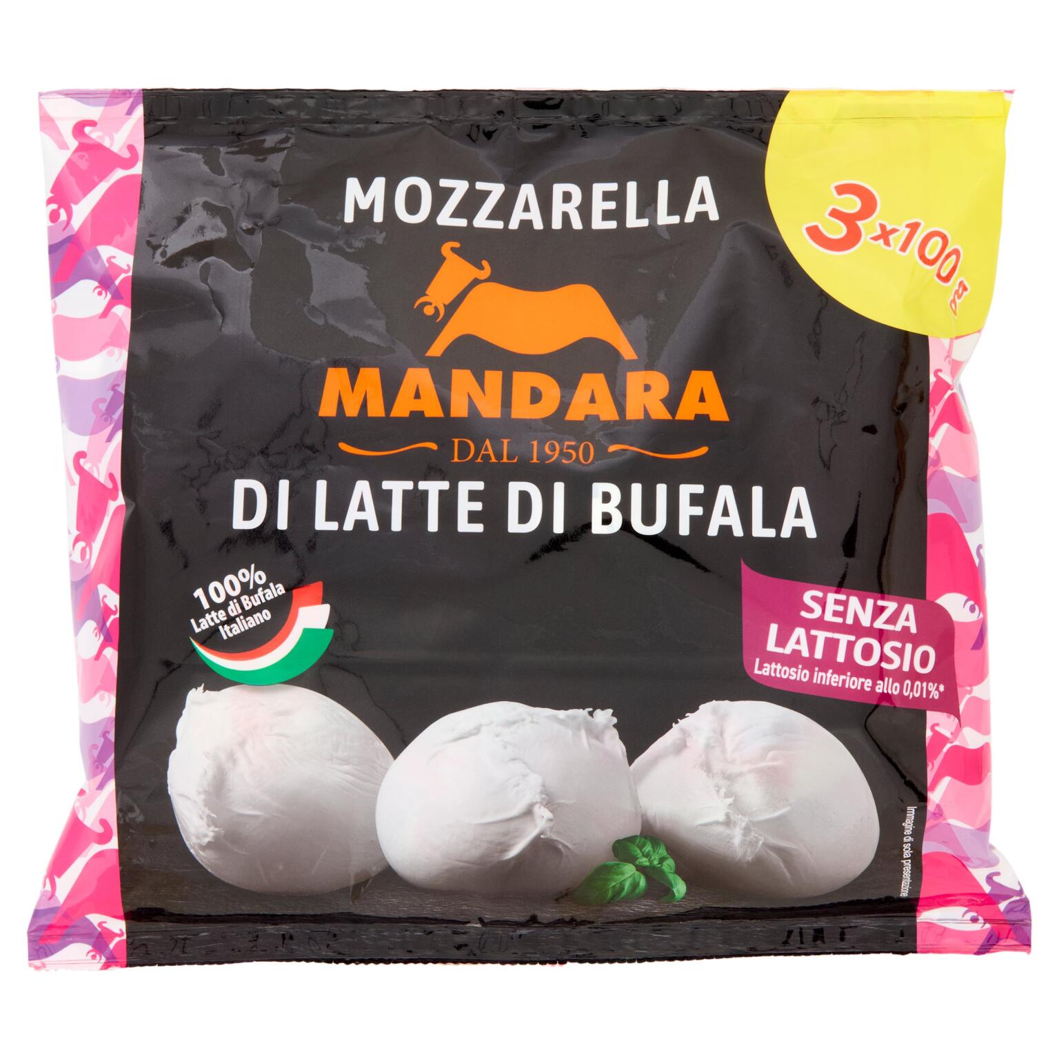 Mozzarella di latte di bufala s/lattosio 3x100g
