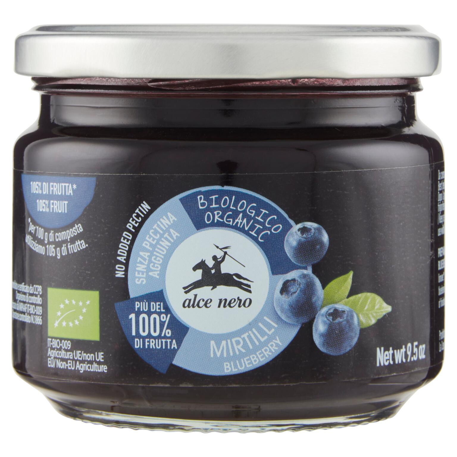 Composta 100% mirtilli BIO 270g Alce Nero