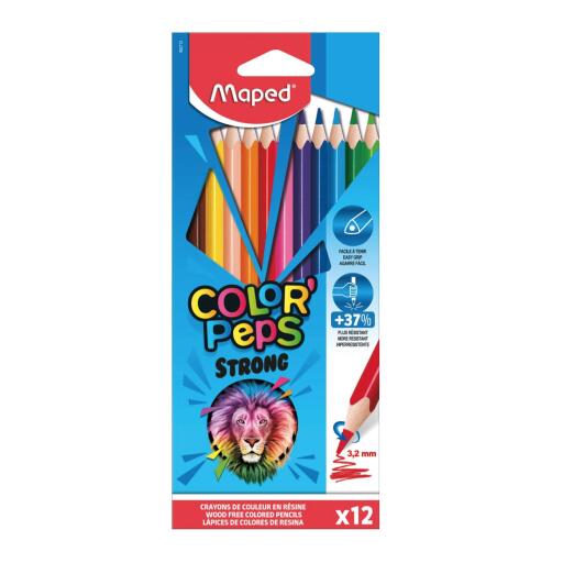 Pastelli strong color peps 12 pezzi Maped