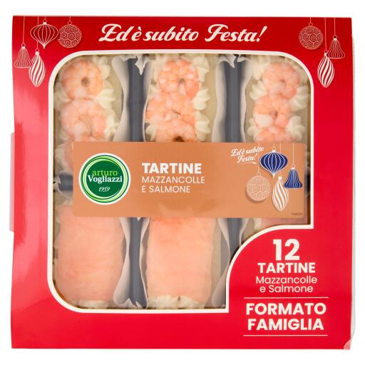 Tartine "Auguri di Gusto" con Salmone e Mazzancolle 480g Arturo Vogliazzi