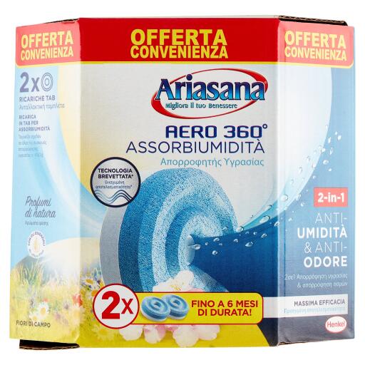 Ariasana aero 360 tab fiori di campo, bipack 2x450g
