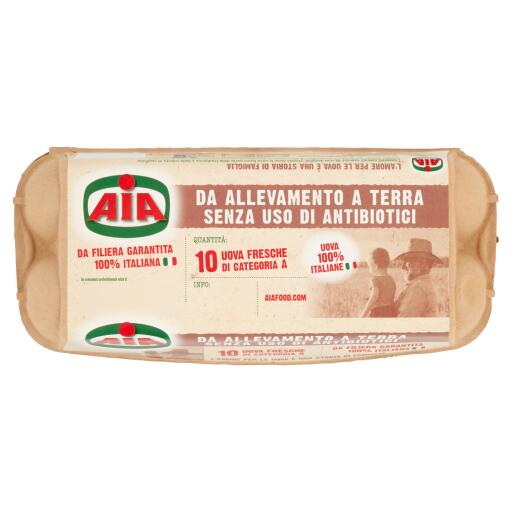 Uova da allevamento a terra senza antibiotico confezione x10