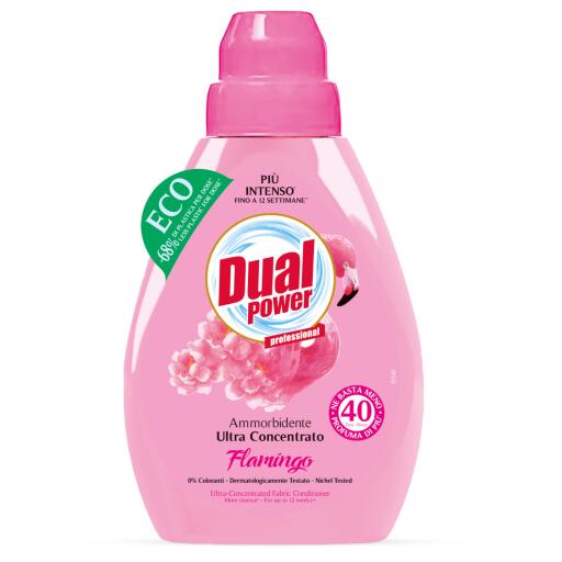 Ammorbidente Concentrato 600ml 40lavaggi Dual Power Flamingo